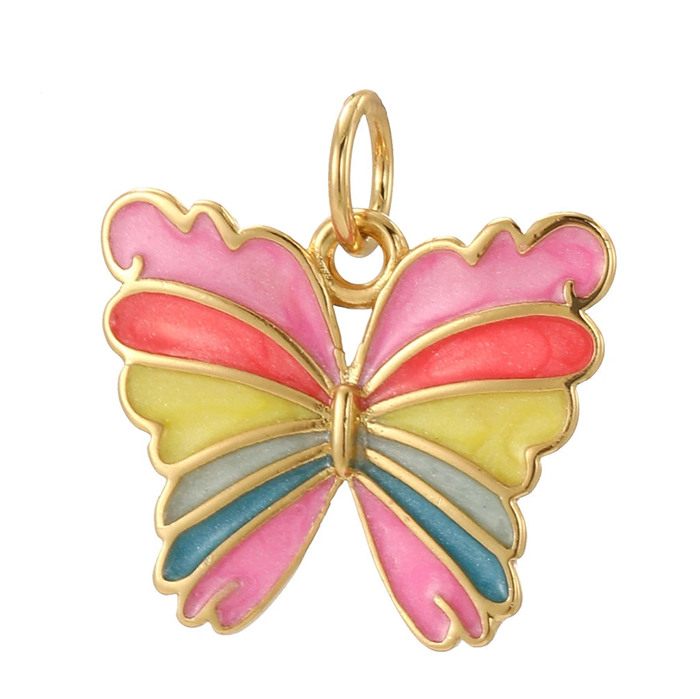 Butterfly charm, Charmeez, Wild Life collection, multicolor butterfly, pastel charm, bracelet charm, necklace charm, nature-inspired jewelry, playful charm, collectible charm, gift idea