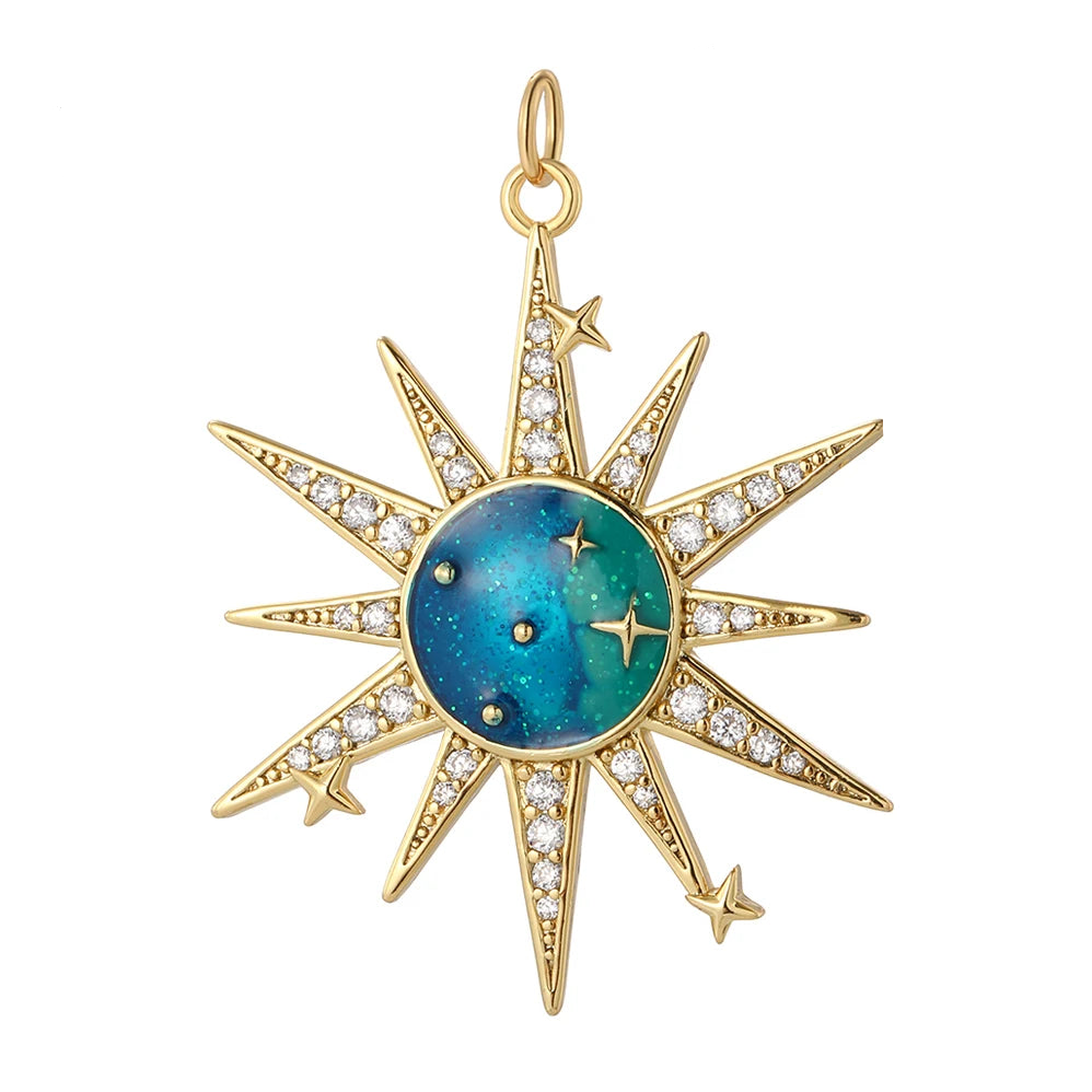 Universe charm, Charmeez, Caelestis collection, star pendant, universe pendant, twelve-pointed star pendant, rhinestone star charm, night-sky jewelry, celestial jewelry, bracelet charm, necklace charm, gift for her
