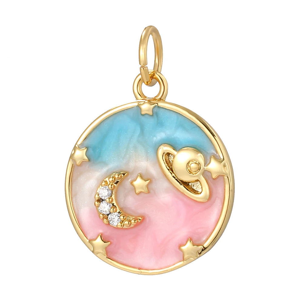 Daylight charm, Charmeez, Caelestis collection, pastel charm, moon charm, star charm, planet charm, sky jewelry, bracelet charm, necklace charm, celestial jewelry, gift idea