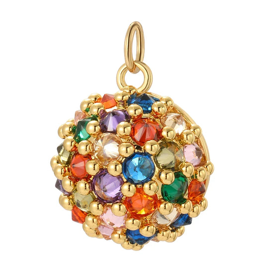 Gemstones charm with vibrant gold and multicolor stones for custom jewelry creations