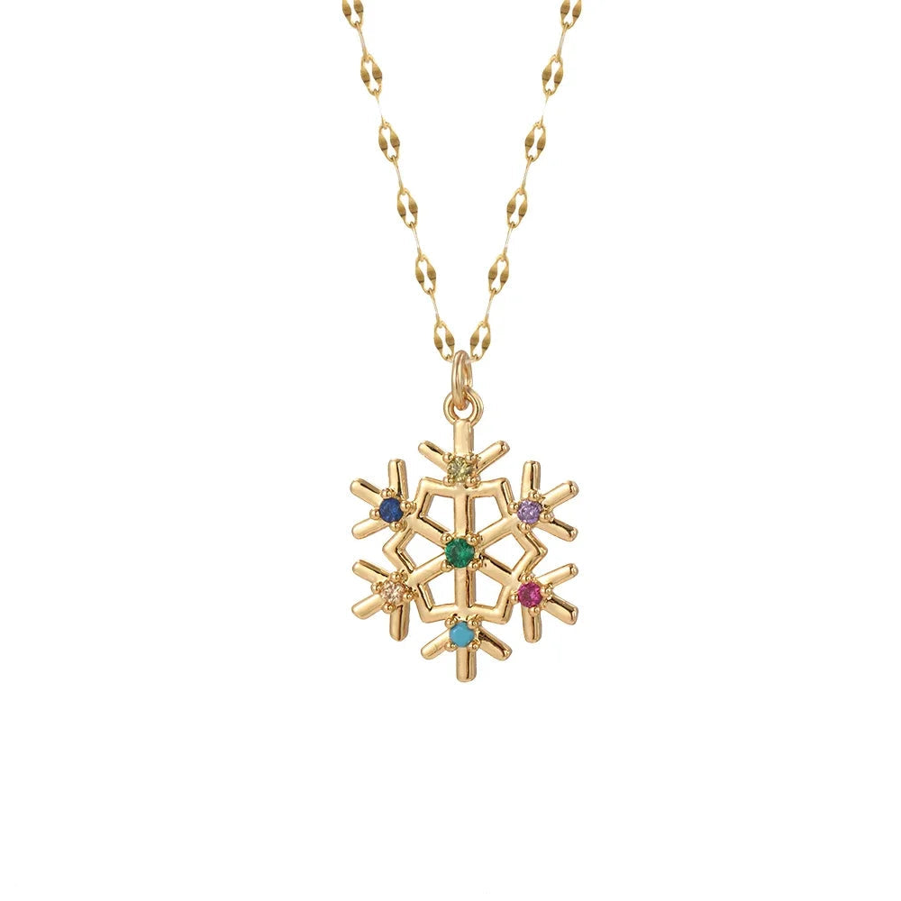 Holiday Flake charm, Charmeez, Caelestis collection, golden snowflake, colorful rhinestones, snowflake charm, snowflake jewelry, colorful snowflake jewelry, winter charm, bracelet charm, necklace charm, seasonal jewelry, gift idea