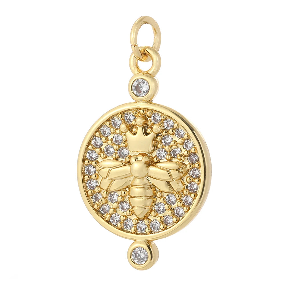 Honey Guardian charm, Charmeez, Wild Life collection, golden bee charm, rhinestone background, bee jewelry, talisman, bracelet charm, necklace charm, luxury charm, gift idea