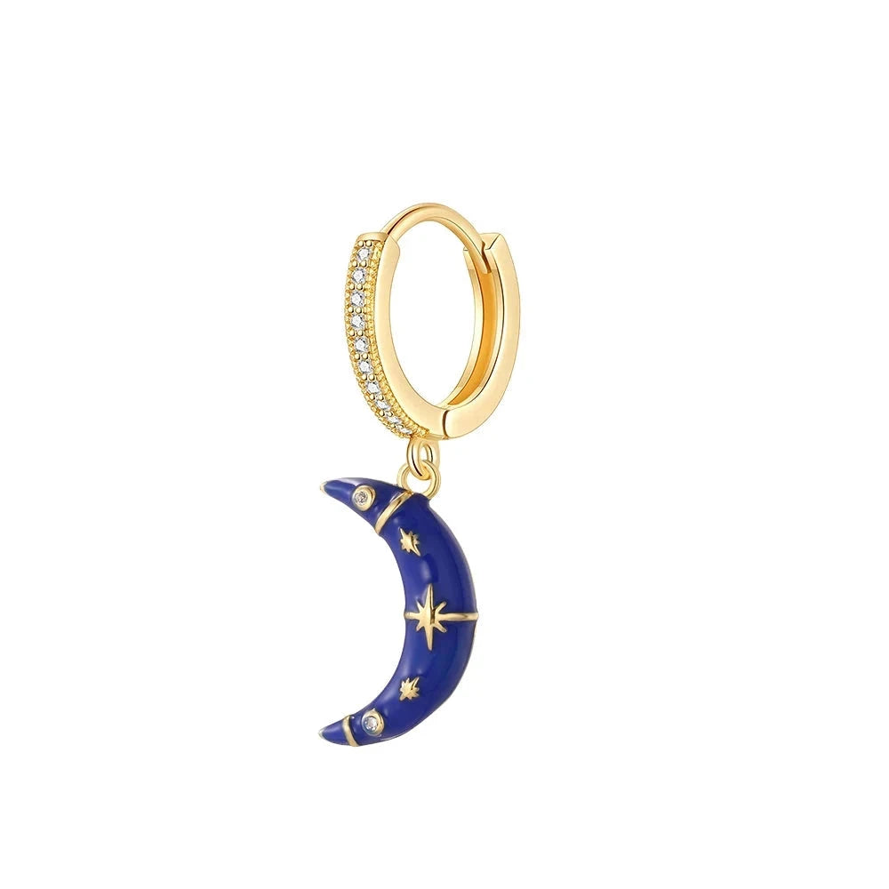 Deep blue crescent Moon charm with gold accents, a celestial and elegant piece to elevate custom creations with a refined, mystical touch
