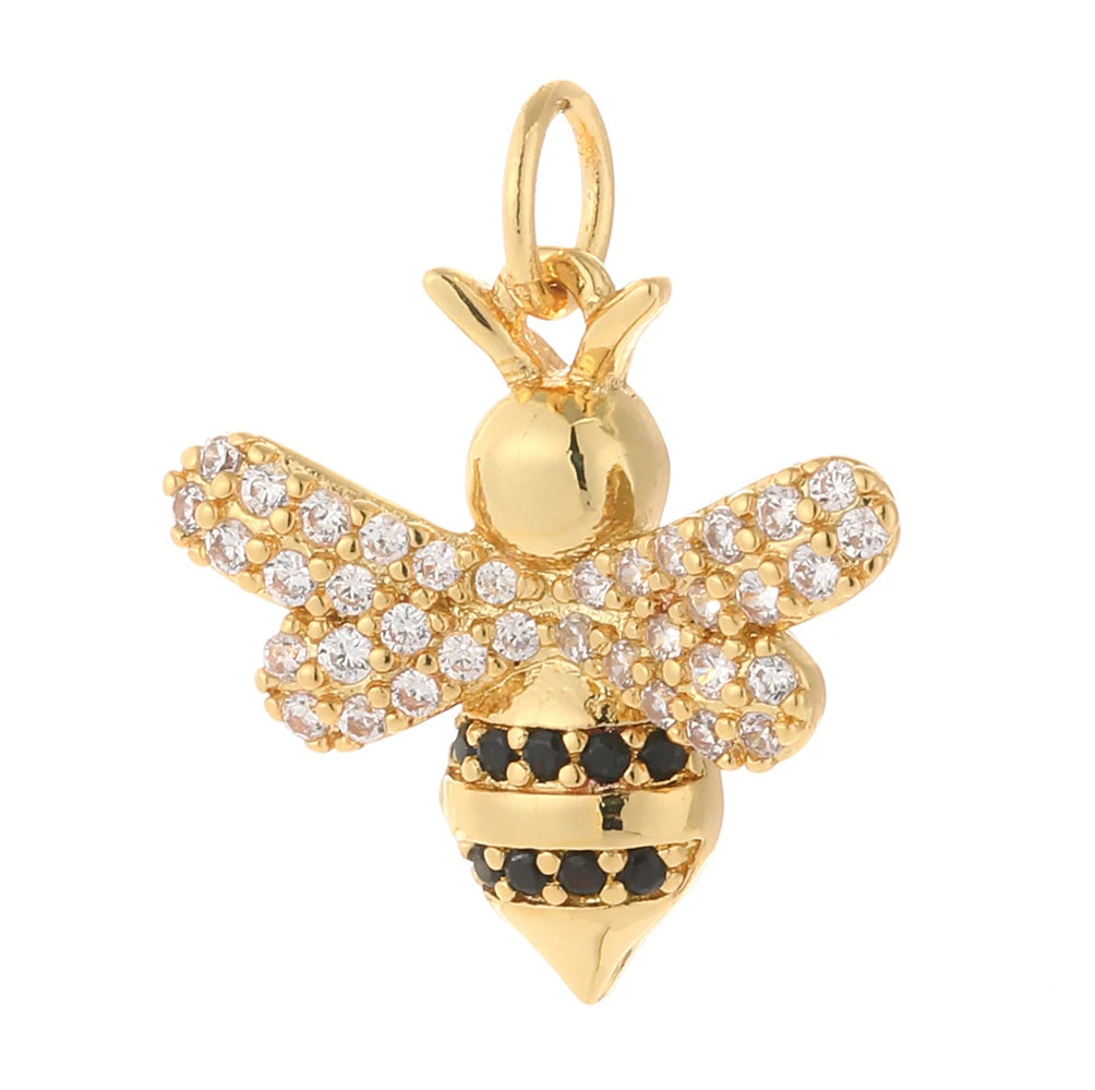Queen Bee charm, Charmeez, Wild Life collection, bee charm, golden bee, crystal wings, bracelet charm, necklace charm, collectible charm, gift idea, animal charm, bee jewelry