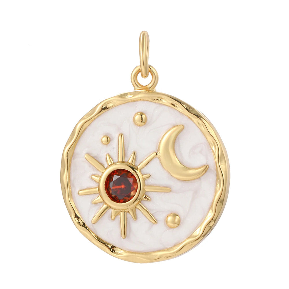 Red Light charm, Charmeez, Caelestis collection, sky charm, sun charm, red sun heart, gold charm, celestial charm, bracelet charm, necklace charm, collectible charm, gift idea, unique charm