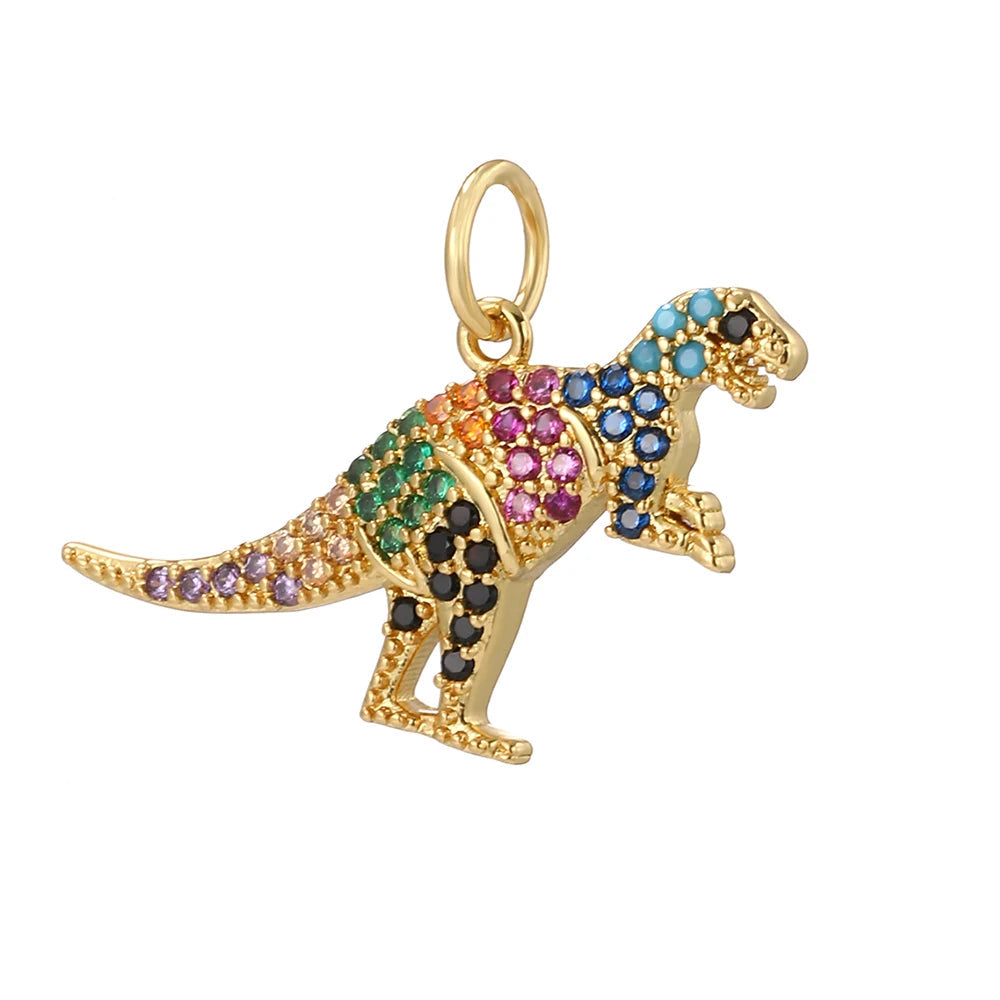 Rex charm, Charmeez, Wild Life collection, T-Rex jewelry, dinosaur charm, multicolored stones, bold charm, bracelet charm, necklace charm, statement jewelry, gift idea, playful charm