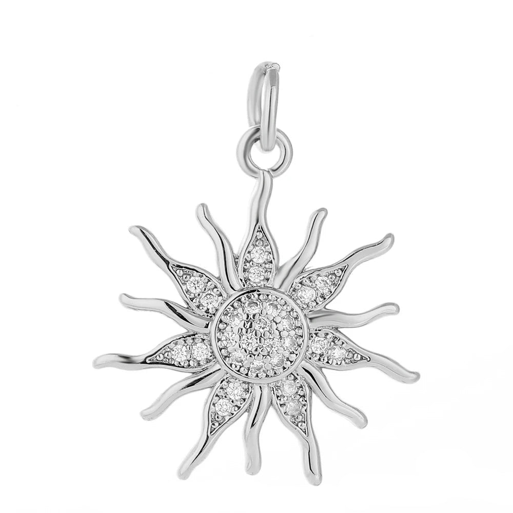 Silver Sun charm, Caelestis collection, Charmeez, silver sun jewelry, sun charm, rhinestone sun charm, celestial charm, bracelet charm, necklace charm, star jewelry, gift idea