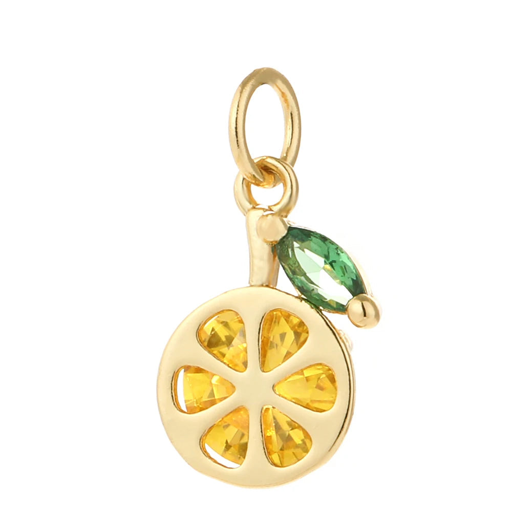 Slice of Lemon charm, Charmeez, Wild Life collection, lemon charm, yellow stones, yellow charm, golden charm, fruit charm, bracelet charm, necklace charm, summer jewelry, gift idea, cute charm