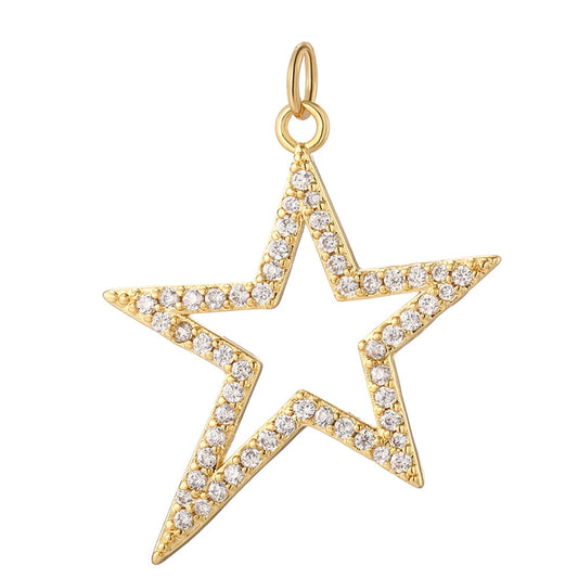 Étoile charm, star charm, Charmeez, Caelestis collection, silver rhinestones, crystal star, bracelet charm, necklace charm, celestial jewelry, gift idea, bijoux étoile, charm étoile